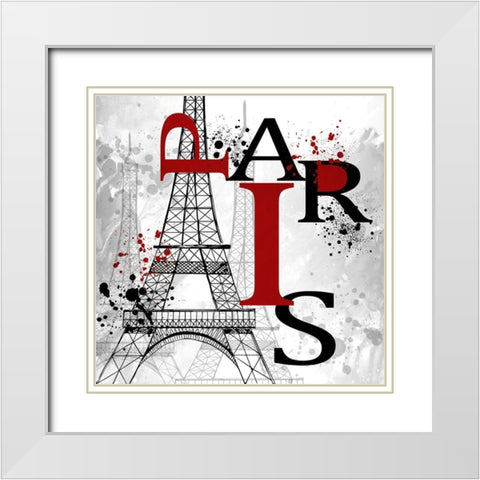 Paris White Modern Wood Framed Art Print with Double Matting by Allen, Kimberly