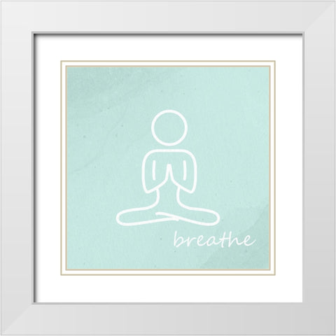 Yoga 3 White Modern Wood Framed Art Print with Double Matting by Allen, Kimberly