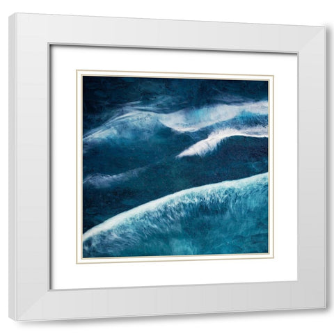 Waves 1 White Modern Wood Framed Art Print with Double Matting by Allen, Kimberly