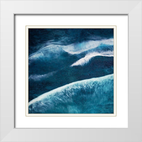 Waves 1 White Modern Wood Framed Art Print with Double Matting by Allen, Kimberly