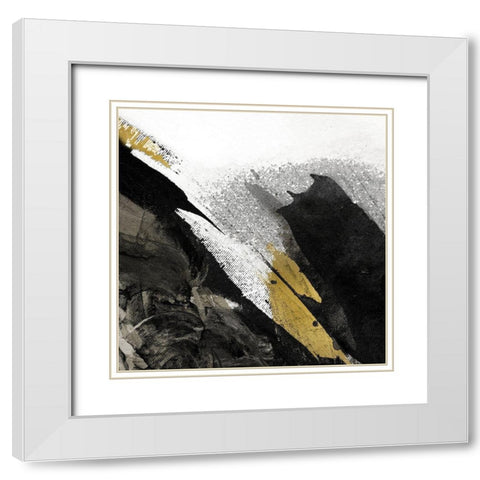 Black Strokes White Modern Wood Framed Art Print with Double Matting by Allen, Kimberly