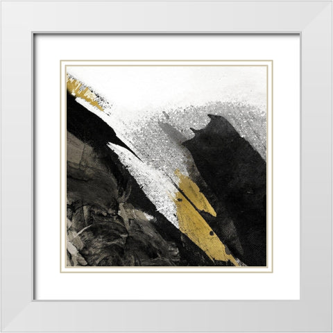 Black Strokes White Modern Wood Framed Art Print with Double Matting by Allen, Kimberly