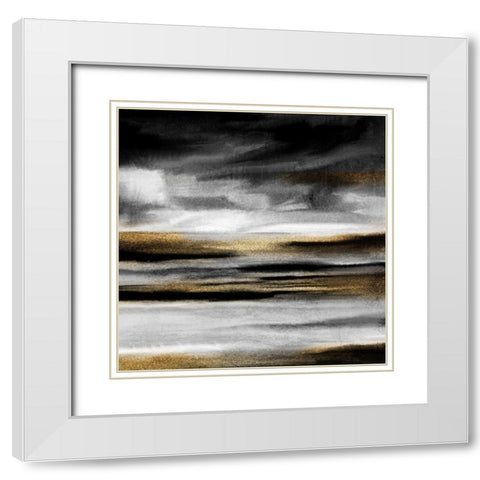 Layers of Black and White White Modern Wood Framed Art Print with Double Matting by Allen, Kimberly