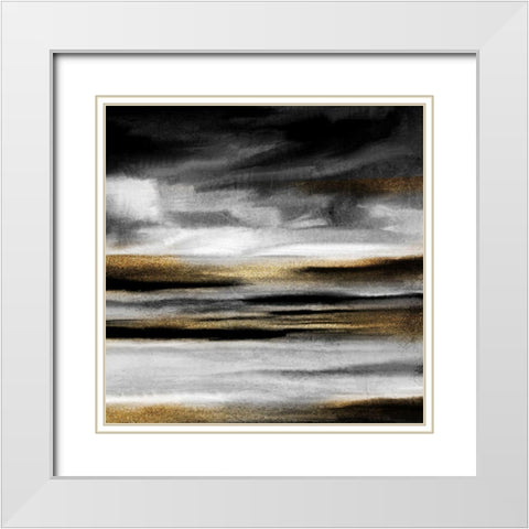 Layers of Black and White White Modern Wood Framed Art Print with Double Matting by Allen, Kimberly