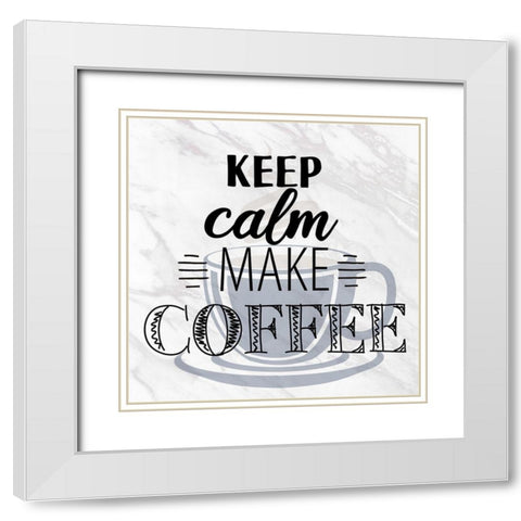 Coffee Marble 1 White Modern Wood Framed Art Print with Double Matting by Allen, Kimberly