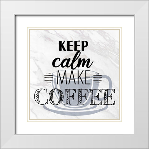 Coffee Marble 1 White Modern Wood Framed Art Print with Double Matting by Allen, Kimberly