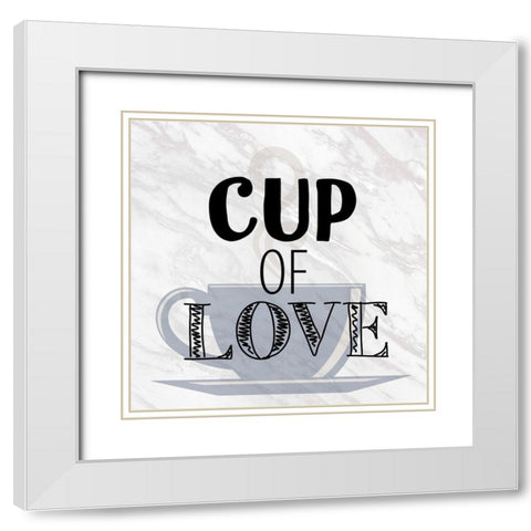 Coffee Marble 3 White Modern Wood Framed Art Print with Double Matting by Allen, Kimberly