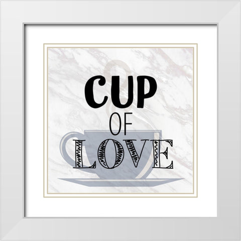 Coffee Marble 3 White Modern Wood Framed Art Print with Double Matting by Allen, Kimberly