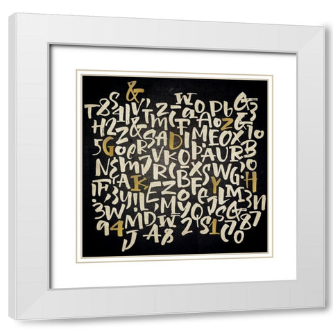 Letters and Punctuation White Modern Wood Framed Art Print with Double Matting by Allen, Kimberly
