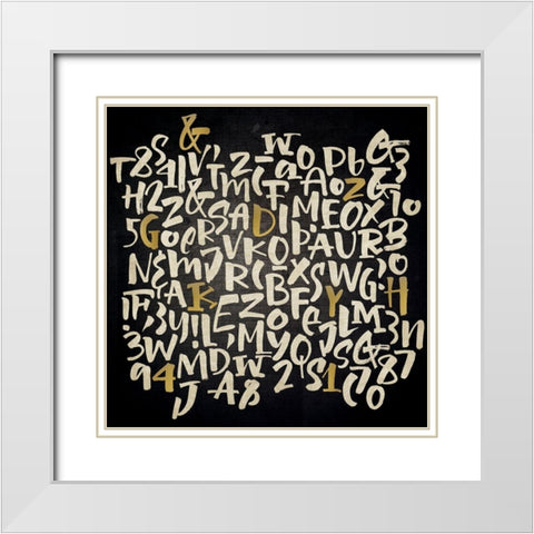 Letters and Punctuation White Modern Wood Framed Art Print with Double Matting by Allen, Kimberly