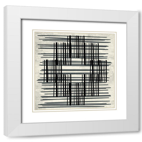 Pattern Stripe 1 White Modern Wood Framed Art Print with Double Matting by Allen, Kimberly