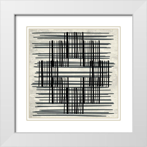 Pattern Stripe 1 White Modern Wood Framed Art Print with Double Matting by Allen, Kimberly