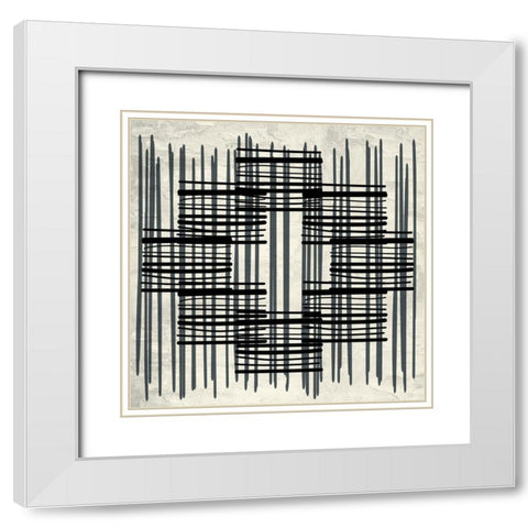 Pattern Stripe 2 White Modern Wood Framed Art Print with Double Matting by Allen, Kimberly