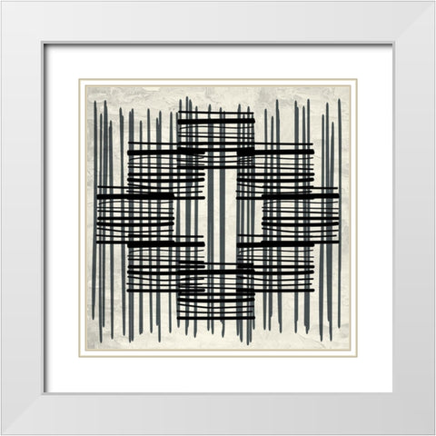 Pattern Stripe 2 White Modern Wood Framed Art Print with Double Matting by Allen, Kimberly