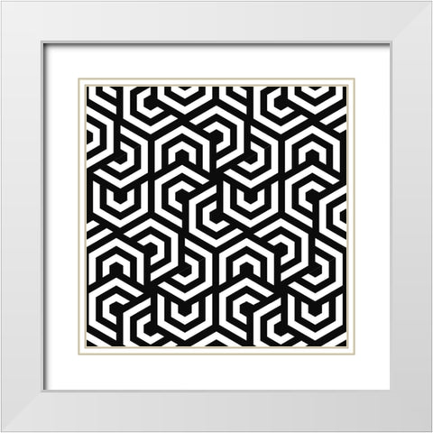 Hypnotic 1 White Modern Wood Framed Art Print with Double Matting by Allen, Kimberly