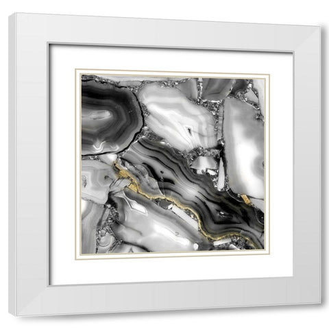 Fashion Abstract 2 White Modern Wood Framed Art Print with Double Matting by Allen, Kimberly