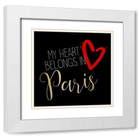 Paris Red 2 White Modern Wood Framed Art Print with Double Matting by Allen, Kimberly