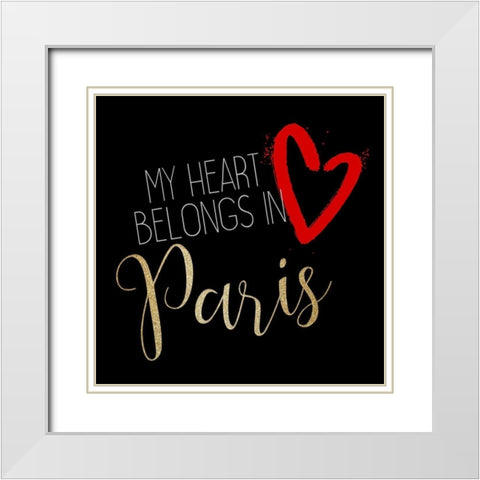 Paris Red 2 White Modern Wood Framed Art Print with Double Matting by Allen, Kimberly