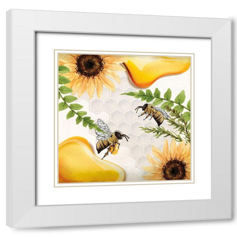 Bee Keeper 4 White Modern Wood Framed Art Print with Double Matting by Allen, Kimberly