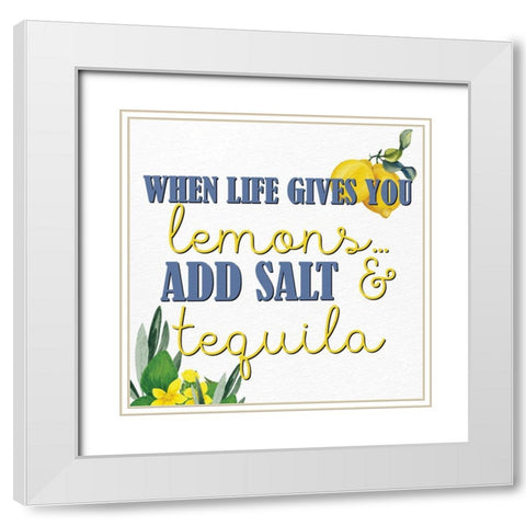 Lemon Tile 7 White Modern Wood Framed Art Print with Double Matting by Allen, Kimberly