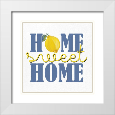 Lemon Tile 12 White Modern Wood Framed Art Print with Double Matting by Allen, Kimberly