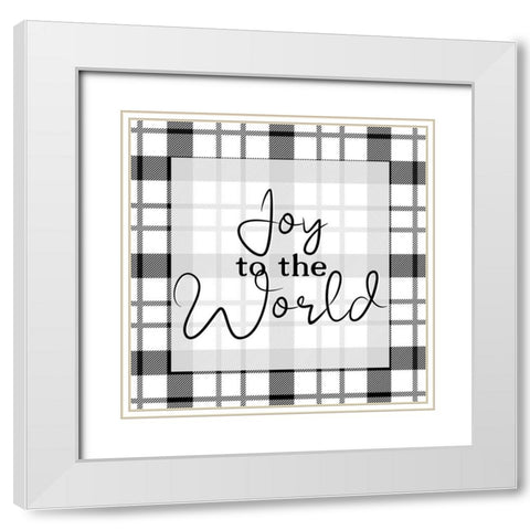 Joy to the World v2 White Modern Wood Framed Art Print with Double Matting by Allen, Kimberly