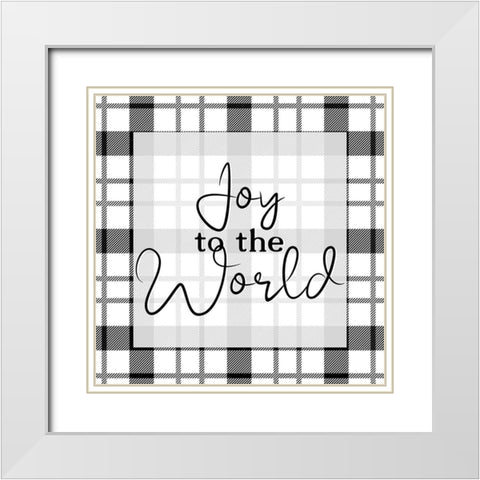 Joy to the World v2 White Modern Wood Framed Art Print with Double Matting by Allen, Kimberly