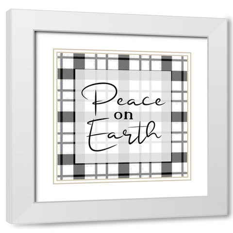Peace on Earth v2 White Modern Wood Framed Art Print with Double Matting by Allen, Kimberly