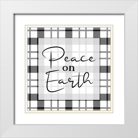 Peace on Earth v2 White Modern Wood Framed Art Print with Double Matting by Allen, Kimberly