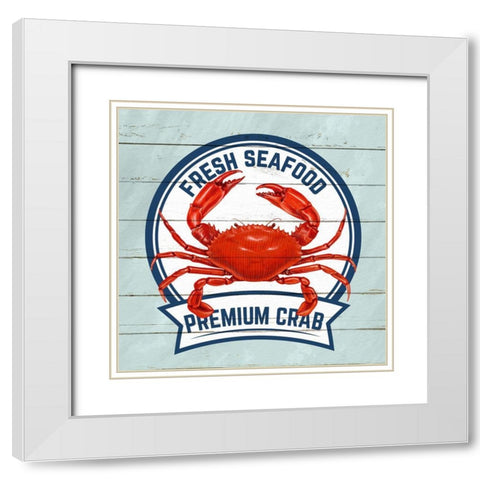Fresh Crab White Modern Wood Framed Art Print with Double Matting by Allen, Kimberly