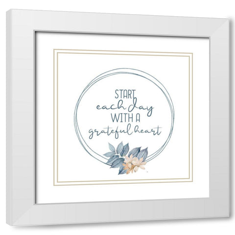 Blessings 9 White Modern Wood Framed Art Print with Double Matting by Allen, Kimberly