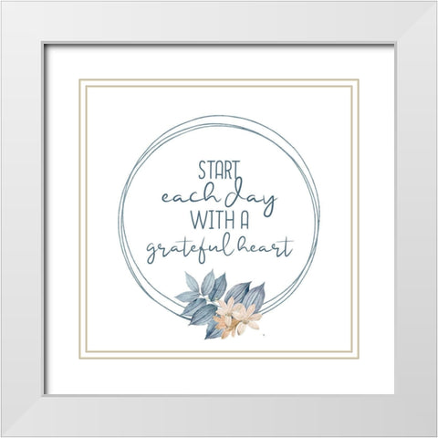 Blessings 9 White Modern Wood Framed Art Print with Double Matting by Allen, Kimberly