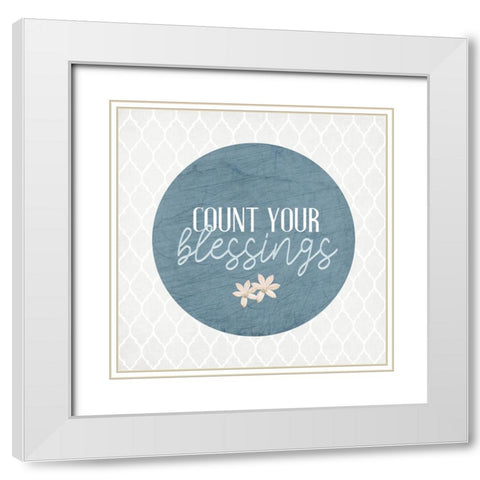 Blessings 12 White Modern Wood Framed Art Print with Double Matting by Allen, Kimberly