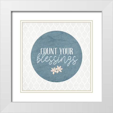 Blessings 12 White Modern Wood Framed Art Print with Double Matting by Allen, Kimberly