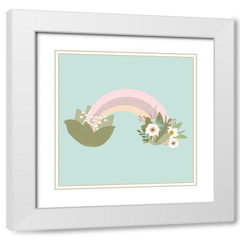 Rainbow Grow White Modern Wood Framed Art Print with Double Matting by Allen, Kimberly