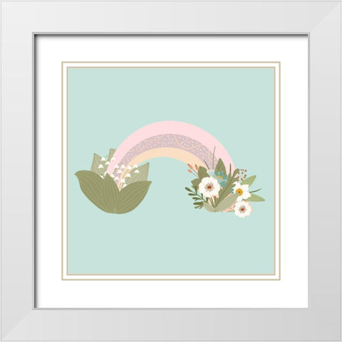 Rainbow Grow White Modern Wood Framed Art Print with Double Matting by Allen, Kimberly
