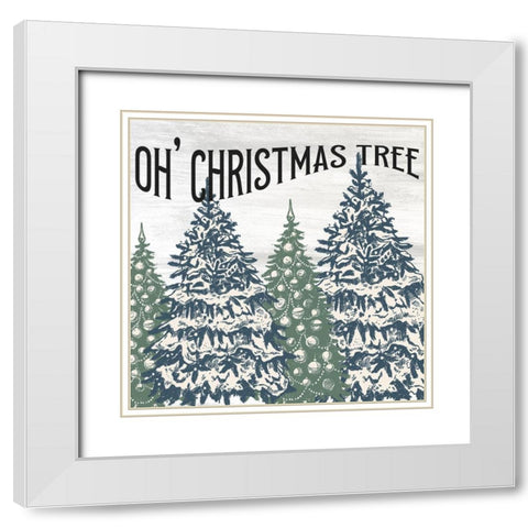 Oh Christmas Tree V2 White Modern Wood Framed Art Print with Double Matting by Allen, Kimberly