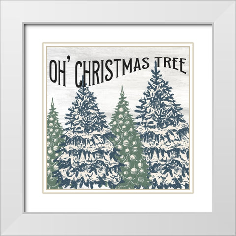 Oh Christmas Tree V2 White Modern Wood Framed Art Print with Double Matting by Allen, Kimberly