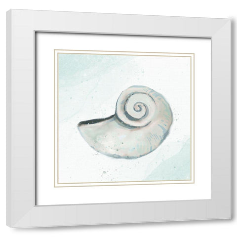 Seashore Shell 1 White Modern Wood Framed Art Print with Double Matting by Allen, Kimberly