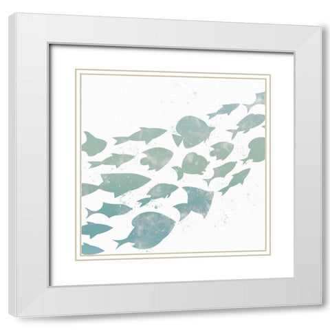 Swimming 1 White Modern Wood Framed Art Print with Double Matting by Allen, Kimberly