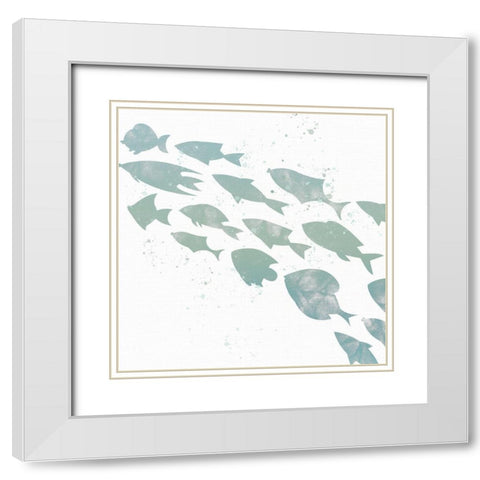 Swimming 2 White Modern Wood Framed Art Print with Double Matting by Allen, Kimberly