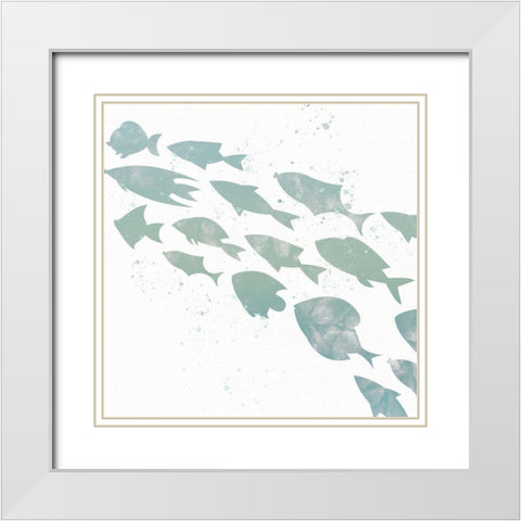 Swimming 2 White Modern Wood Framed Art Print with Double Matting by Allen, Kimberly