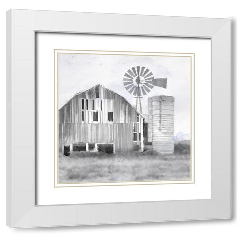 Grandfathers Barn White Modern Wood Framed Art Print with Double Matting by Allen, Kimberly