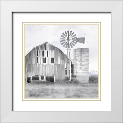 Grandfathers Barn White Modern Wood Framed Art Print with Double Matting by Allen, Kimberly