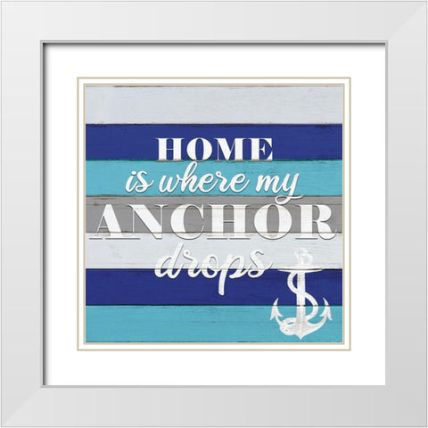 Anchor Home White Modern Wood Framed Art Print with Double Matting by Allen, Kimberly