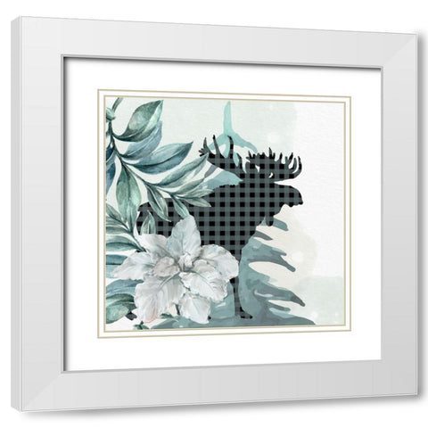 Poinsetta Tree 1 White Modern Wood Framed Art Print with Double Matting by Allen, Kimberly