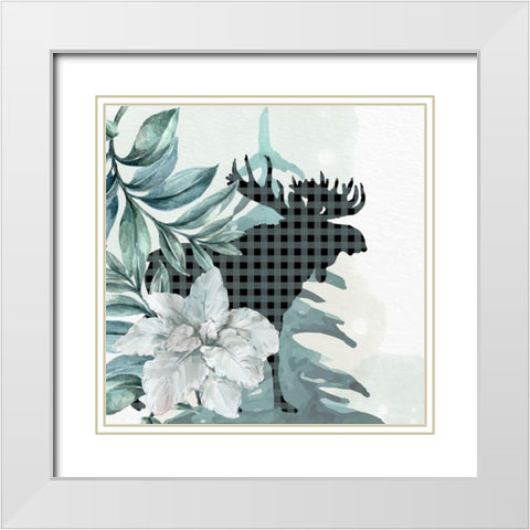 Poinsetta Tree 1 White Modern Wood Framed Art Print with Double Matting by Allen, Kimberly