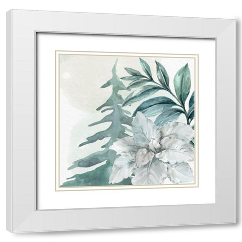 Poinsetta Tree 2 White Modern Wood Framed Art Print with Double Matting by Allen, Kimberly