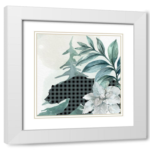 Poinsetta Tree 2 White Modern Wood Framed Art Print with Double Matting by Allen, Kimberly