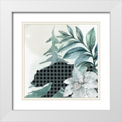Poinsetta Tree 2 White Modern Wood Framed Art Print with Double Matting by Allen, Kimberly